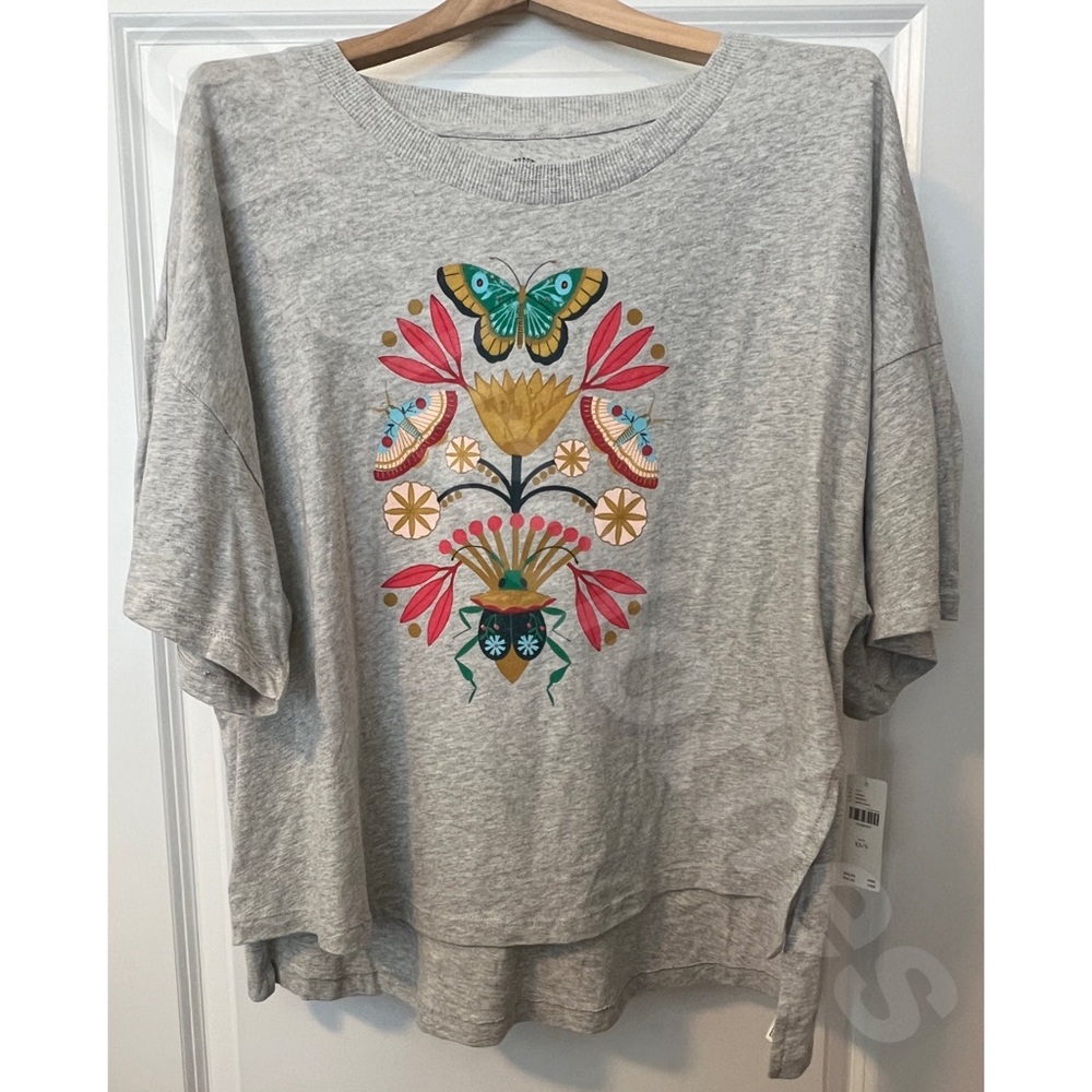 Anthropologie x Mary O’Malley Oversized Nature Graphic Tee XS/S - Picture 3 of 9